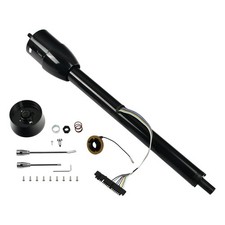 Black Stainless 30 Tilt Manual Steering Column W 9 Hole Wheel Adapter No Key