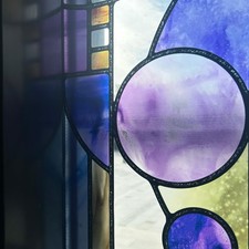 Original Hand Drawn Faux Stained Glass Window Film, Double-Sided Static Film,...