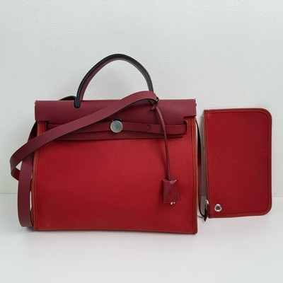Hermes Pre-Owned Authentic Herbag Shoulder Bag 31 Canvas Free Tracked Shipping