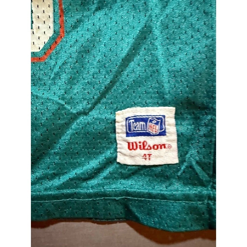Vintage Miami Dolphins Marino Jersey Boys 4T NFL Wilson Football Toddler Blue - Image 2 of 4