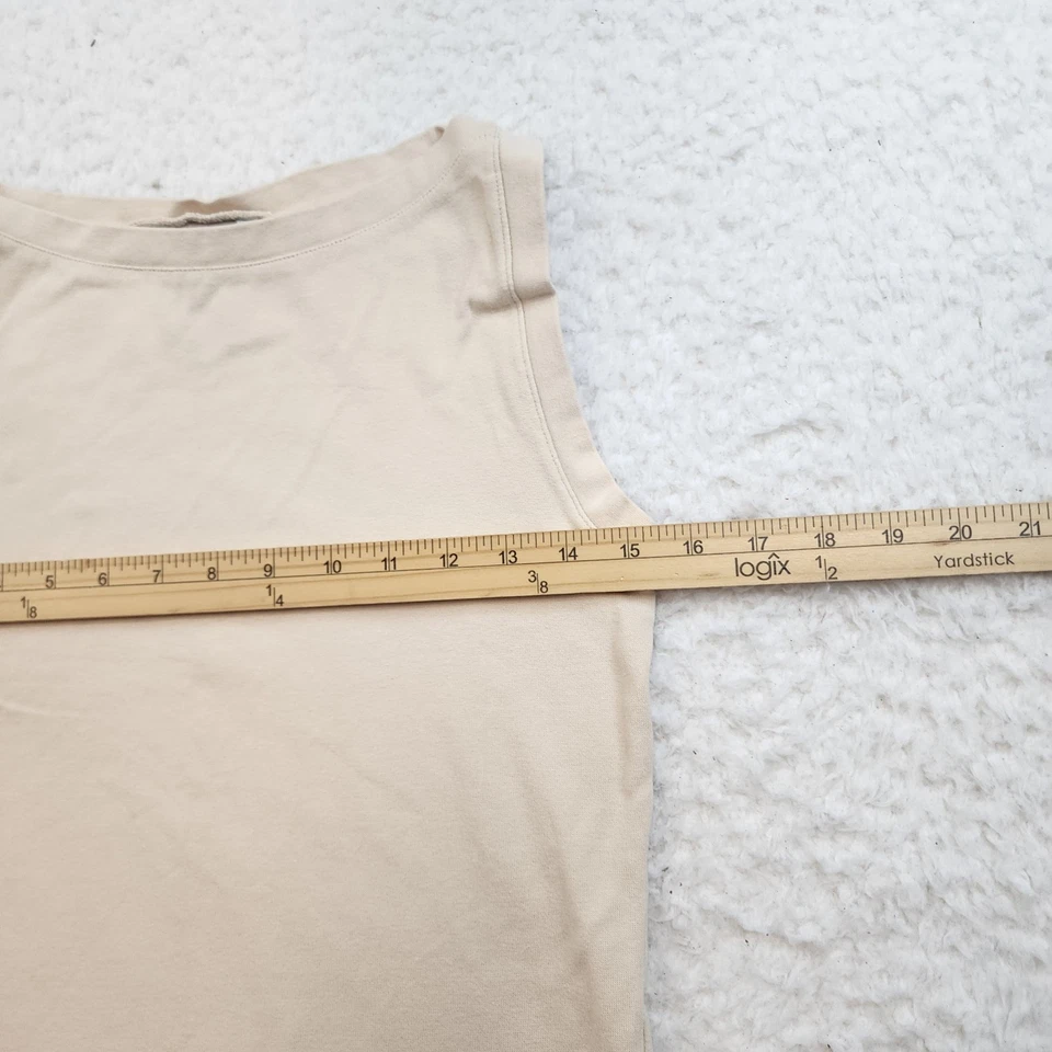 SO GSJC Cropped Fitted Tank Top M Cream Boatneck Cotton Stretch Preppy - Image 3 of 4