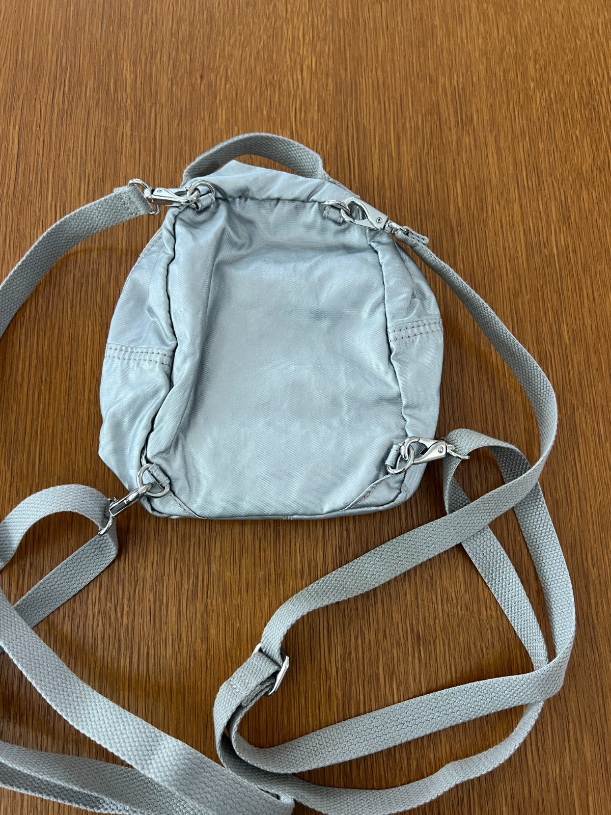 Kipling, mini silver backpack, with metallic char… - image 4
