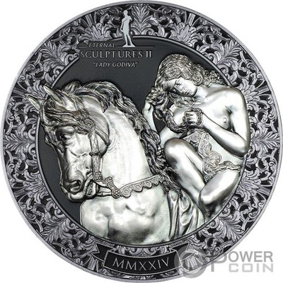 LADY GODIVA Eternal Sculptures II 3 Oz Silver Coin 20$ Palau