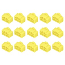 15pcs RJ45 Port Duct Covers Caps Plugs Protector for Laptop PC Ethernet Yellow
