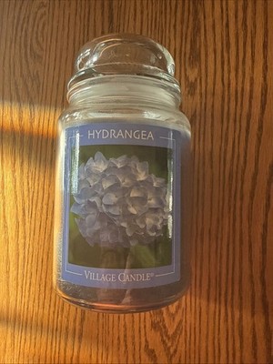 Village Candle HYDRANGEA 2-Wick Medium Jar Candle, 26oz RETIRED RARE