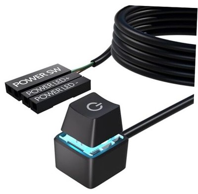 PC Power Button, Desktop External Led Power Switch On/Off, 65 inch Black
