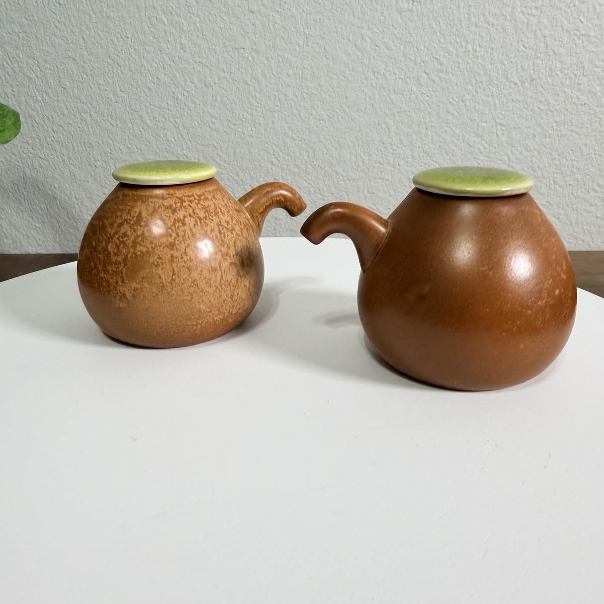 Soy Sauce Dispenser Traditional Japanese Pottery Bottle Pot Set Of
