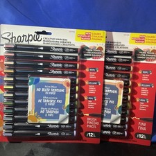 Sharpie creative markers 2x 12 Cnt NEW EARTH TONES  Brush Tip And Fine Tip