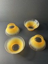 Vintage Set Of 4 Blendo West Virginia Glass Bowls Frosted Tangerine/Orange