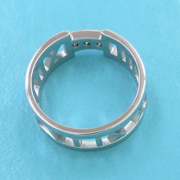 Tiffany & Co. Diamond Open Atlas Band Ring size US7 18k White Gold