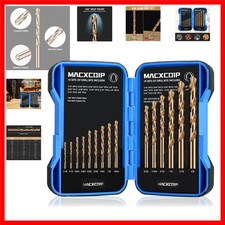 Set, 15Pcs M35 High Speed Steel Jobber Length Drill Bit Kit for Hardened Meta...