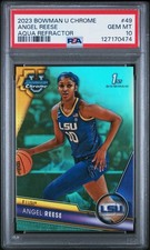 2023 Bowman U Chrome #49 Angel Reese 1st Bowman Aqua Low Pop /299, PSA 10 RC