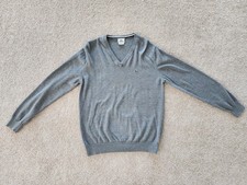 Lacoste V-Neck Sweater, Men 4, Gray, 100 Cotton, Good Condition 
