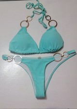 Bikini Teal Green String Bikini Brand Unkown Used Excellent Condition Size Med.