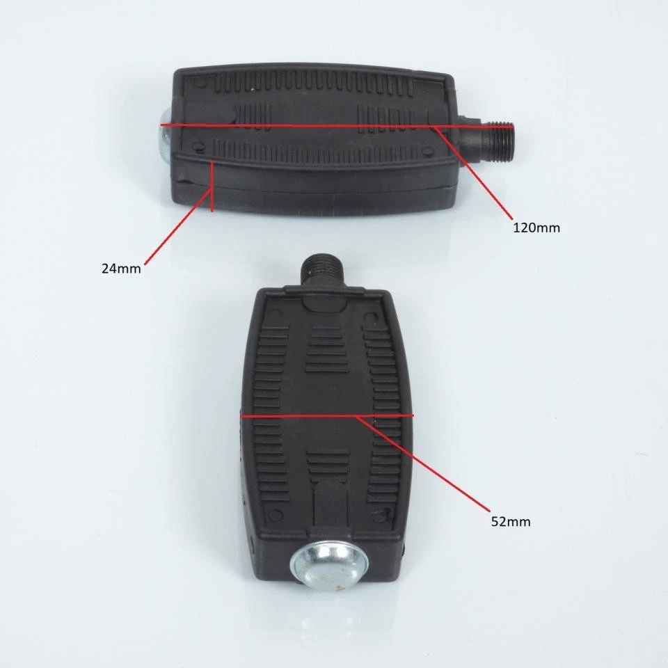 Paire de pédale droite gauche noire type ATOM pour mobylette Peugeot 103 M14x125 - Photo 2/3