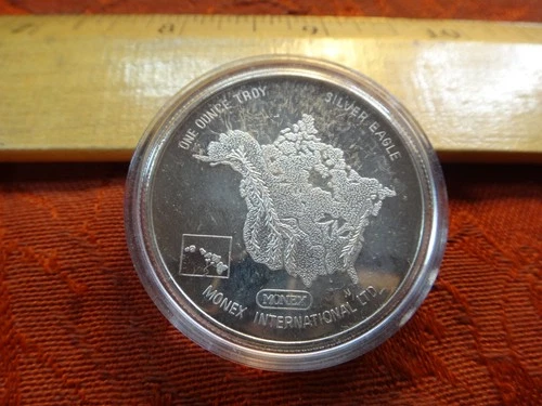 1982 Monex International LTD Eagle Proof 1 Oz .999 Silver Bullion Round (Lt Rub)