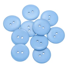 10pcs Resin Sewing Button, 30mm (1 3/16") 2 Holes Round Craft Buttons, Sky Blue