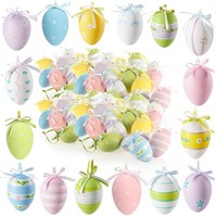 72X Deko-AufhäNger Ostern - Ostereier Aus Bunten Kunststoff Zum AufhäNgen