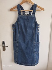 FatFace Denim Pinafore Dress Blue Dungaree Dress UK 6