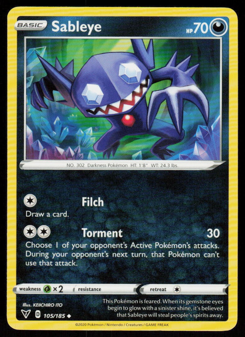 Sableye 105/185 Uncommon Vivid Voltage Pokemon Near Mint