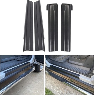 ECOTRIC Rocker Panel Guard Compatible with 1999-2007 Chevy Chevrolet Black 