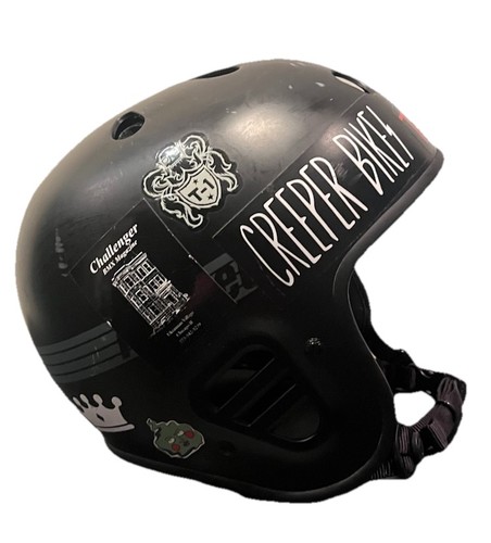 Vintage 80’s Pro-Tec Skateboard Helmet With Stickers Matte Black Made In USA