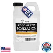 Thirteen Chefs Food Grade Mineral Oil 64oz - Wood Cutting Board & Butcher Block 