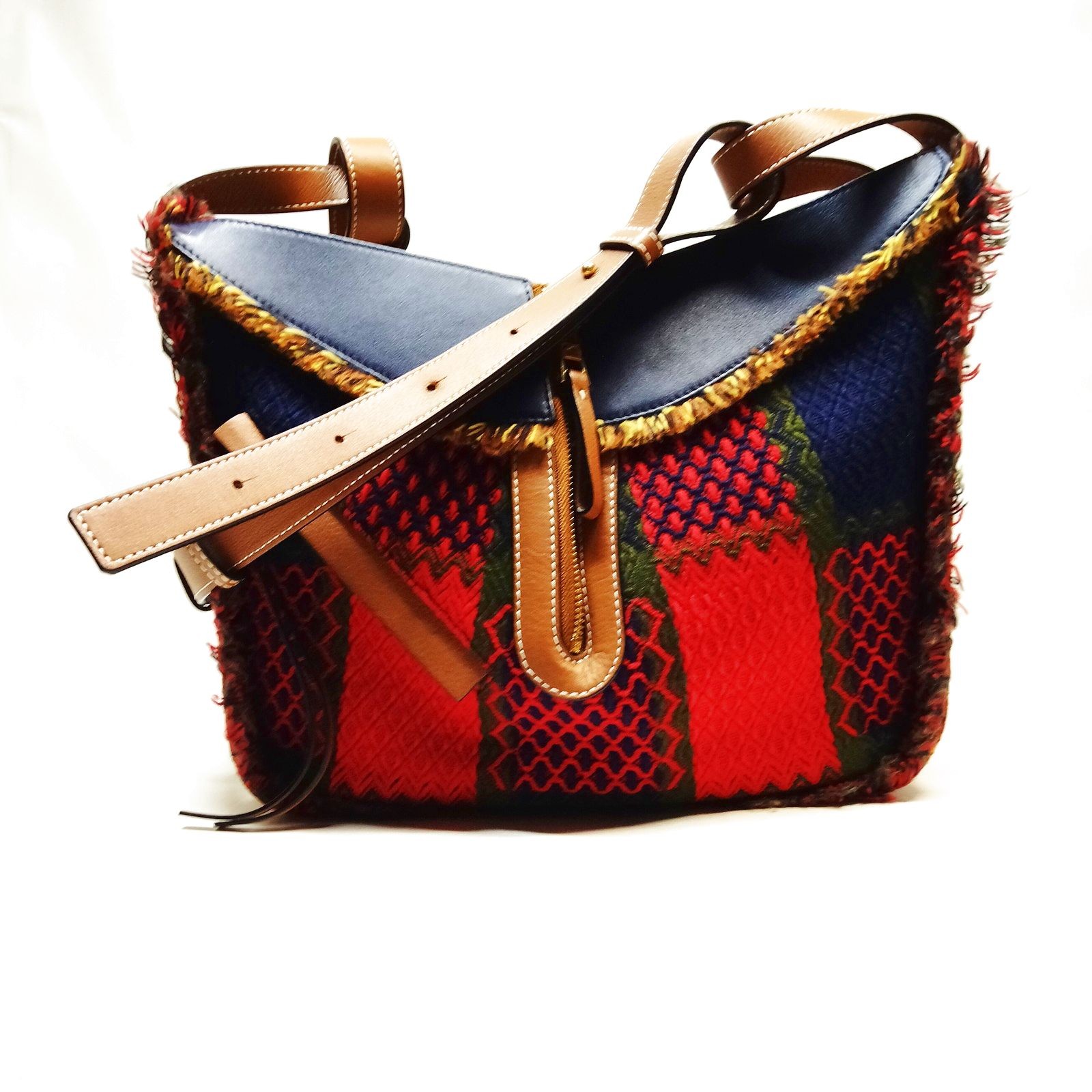 LOEWE Shoulder Bag Hammock Liberty tartan Navy Blue Fabric 3988994