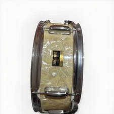 Vintage 1970s Zim-Gar Snare Drum 5.5x14 White Marine  Pearl Wrap and Accessories