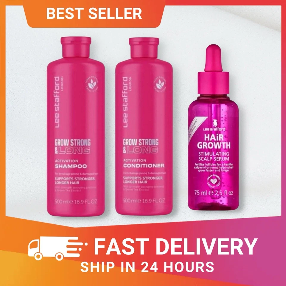 Lee Stafford Grow strong & long ACTIVATION Shampoo & Conditioner 500ml And Serum