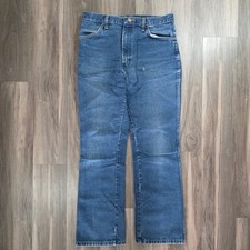 Vintage Rustler Mens Blue Denim Jeans 34x32 Straight Leg Made in USA 87620