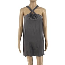 Robe A Ligne Sans Manches À Col Halter Grise Femme Taille L