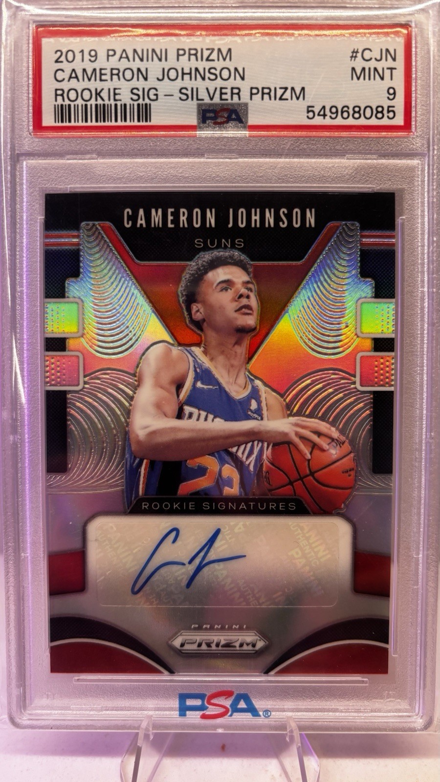 2019-20 Panini Prizm - Rookie Signatures Cameron Johnson #RS-CJN Silver Prizm...