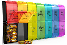 Extra Large Pill Organizer 2 Times a Day, Weekly XL AM PM Pill Case
