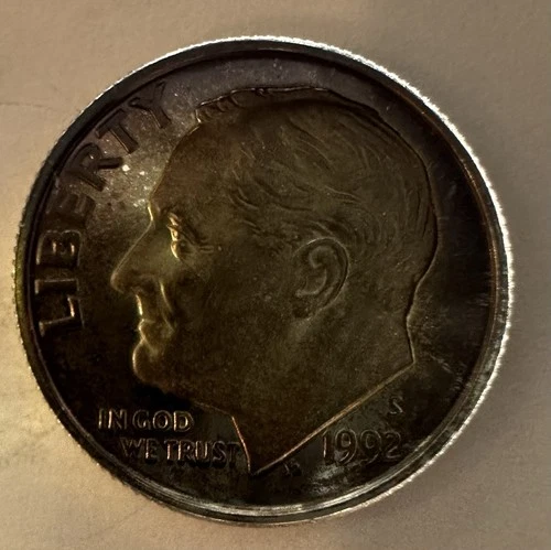 1992 S Proof SILVER Roosevelt Dime 10c DCAM 90% Silver From Proof Set