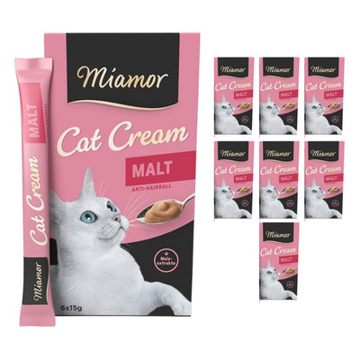 Miamor Malt Cream 48x15g Haarball Paste Katze Anti-Haarballen Taurin