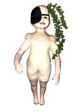 VINTAGE Porzellan Puppe Grusel Puppen Blind Post Apokalyptisch Goth Gothic Spielzeug Horror