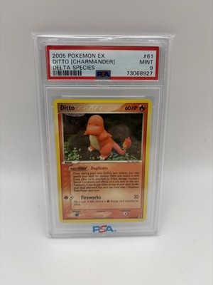 2005 POKEMON EX DELTA SPECIES #61 DITTO [CHARMANDER] PSA 9