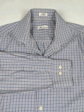 Peter Millar Shirt Large L Blue Purple Check Button Down Long Sleeve Luxury