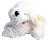 Animal Alley Cream Tan Shaggy Puppy Laying Labradoodle Toys R Us Vintage 2000