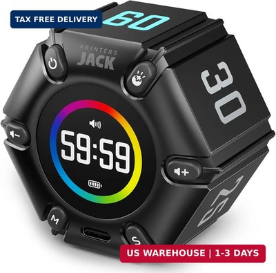 Jack Pomodoro Timer - Productivity Cube, Visual Focus Timer, Mute & Vibration &