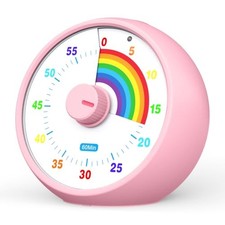 Visual Timer for Kids, 60-Minute Countdown Timer for Classroom Office Pink