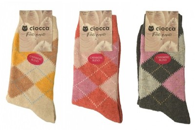 CIOCCA Damen Strumpfhose ein Paar niedrige Socken weich und warm edle Garne 