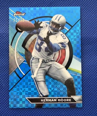 2023 Topps Composite #184 Herman Moore Finest Blue Checkerboard Refractor #/99