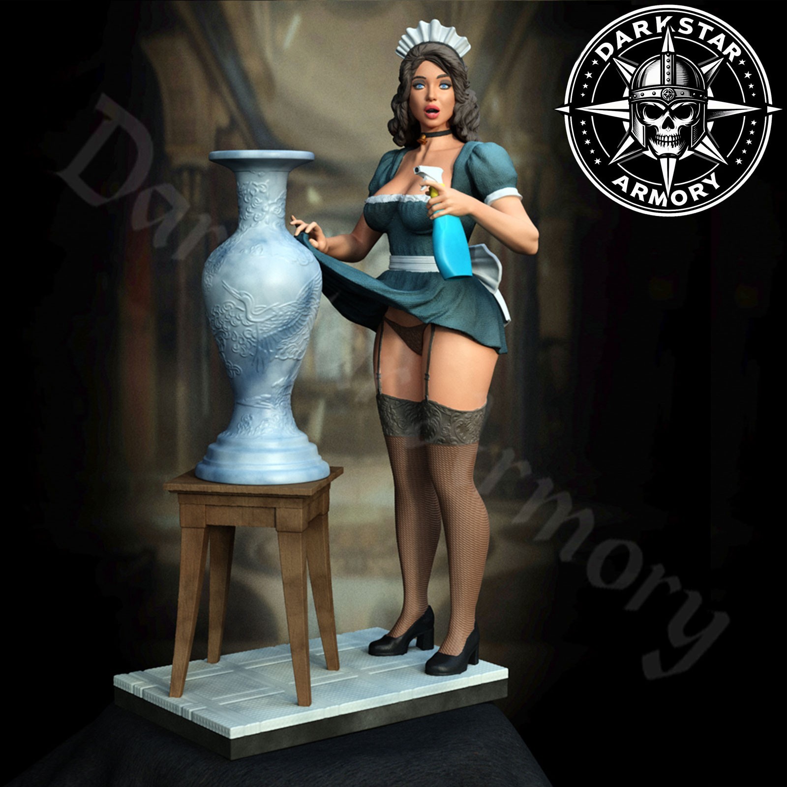 French Maid SFW | NSFW Female Resin Pin-up Figure 1/6 Scale 1/12 1/18 1/24 EX3D