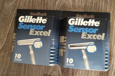 Pack 20 Lames GILLETTE SENSOR EXCEL Recharge de Rasoir Neuf ORIGINAL VINTAGE 90"