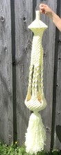 Vtg Retro 70  s MCM Yellow Macrame Plant Hanger Rope 55-60  Single Pot Holder