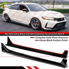 For 2023-2026 Honda Civic Type-r Fl5 Mu Style Gloss Black Side Skirt Extension
