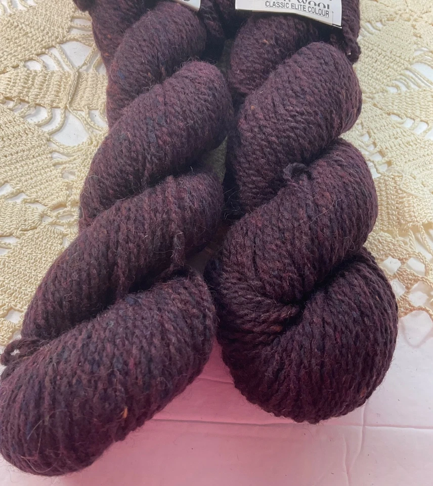 Classic Elite Devon Wool/Silk Yarn Lot of 2 Pennywell Purple 2852 New Vintage - Image 2 of 4
