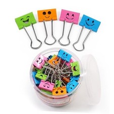 Smiling Binder Paper Clips - Pcs 19mm Mini Colored Metal Fun Clip 19 mm 40